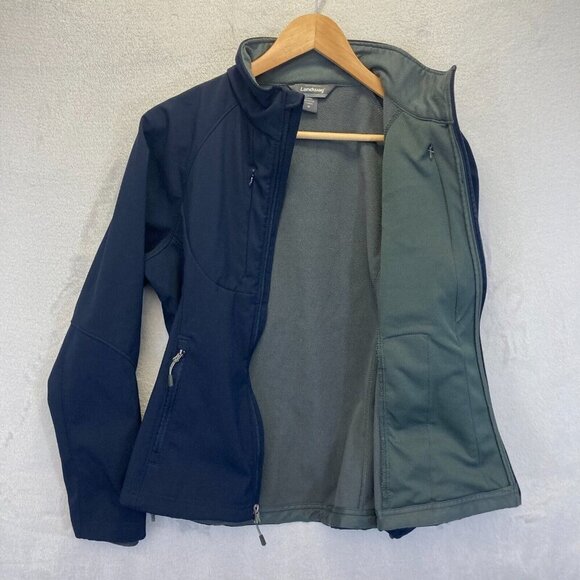US NAVY Soft Shell Jacket Womens Medium M Fleece Full Zip Up Blue Landway - Picture 13 of 13